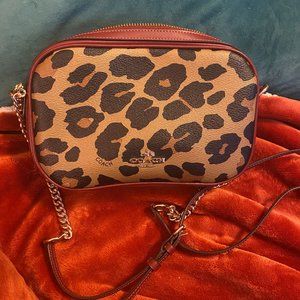 Coach Leopard Isla Crossbody Camera Bag